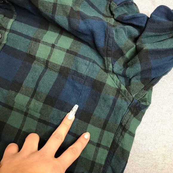 J.Crew Mens Green Slim Flannel Size: M - Picture 3 of 5